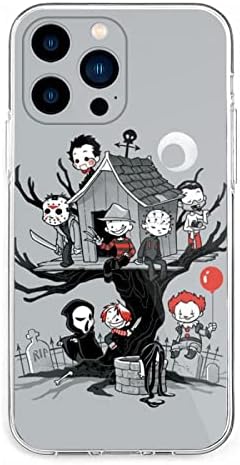 JrenBox Phone Case Halloween Compatible with iPhone 14 Pro Case Horror for Women Men Unique Design TPU Bumper Protective Cover Case
