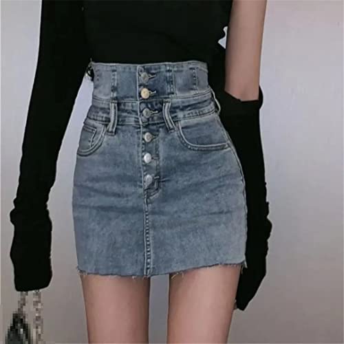 Jupe courte en jean pour un look d'été décontracté Alloaone bleu 52