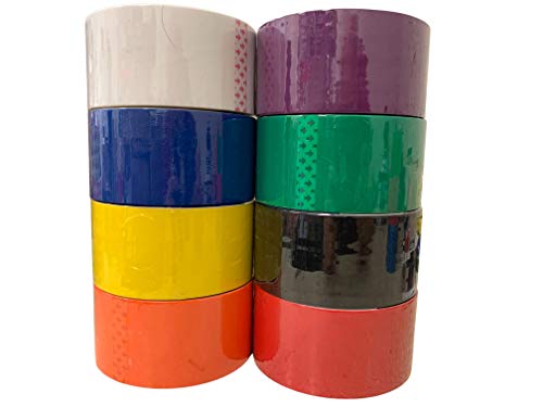 bark and lindy Bright Colored Packing Moving Craft Tape Bundle of Black, White, Orange, Yellow,...