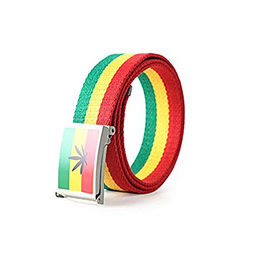 Yooce 420 Leaf Flip Top Belt Canvas Web Casual Belt