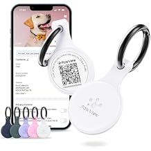 Dog ID Tag with QR Code & NFC, Silent Silicone Dog Name Tags Personalized for Pets- Scan QR for Instant Location Alert, Emergency Contact and Modifiable Pet Profile White