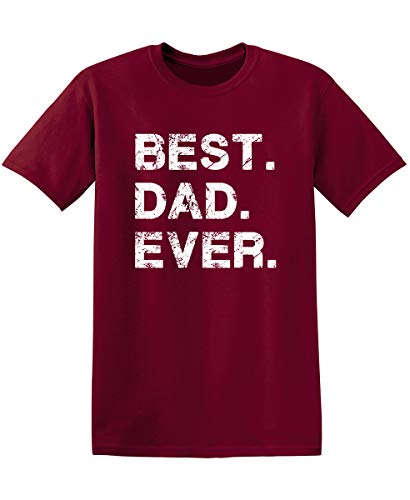 Best Dad Ever Shirt Father’s Day T-Shirt for Men Funny Novelty Graphic Gift Tshirt S Garnet