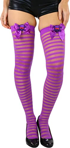 Image of ToBeInStyle Women's Skull Crossbones Skeleton Pirate Symbol Hosiery Tights & Thigh High Stockings
