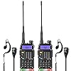 TECHSIDE MOD. POTENTE 8W | Tri-Power Radio TS-T9+ Dual Band Vhf/Uhf | COMPATIBILE BAOFENG canali PREINSTALLATI MIDLAND G9 Pro TI-F8+ PMR446 LPD SoftAir Vigilanza Trekking | Premium Garanzia ITA (2 Pz)