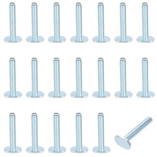 Image of 20 Pcs 1 /4 inch-20 T Track Bolt 1-1 /2 Inches Length T Slot Bolts T-Rail Fittings Slot Drop-in Sliding Bolts for Woodworking Fixed Installation Hardware Universal TrackAccessories