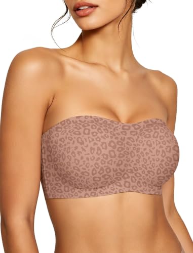 Image of Vertvie Womens Strapless Bra Jelly Push Up Seamless Bandeau Bra Wireless Non Slip Silicone Tube Top Bras Padded Bralette