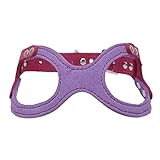 Dogs Kingdom Classic Leather Belt Dog Harness Dog Eyeglass Chest Strap Double-Sided Ultra-Fiber Material Purple S