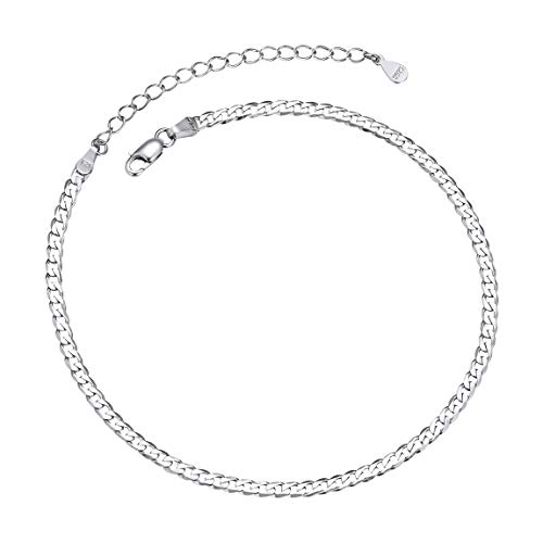 2 Bracelets De Cheville Argent Pour Femme - Chaîne Pied Plaqué Argent 21cm + Extension 8cm - Plage, Été
