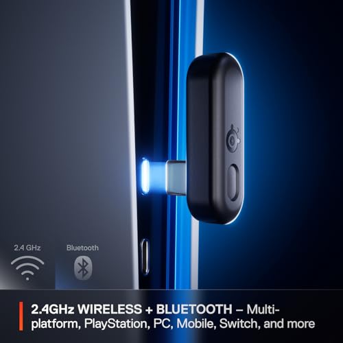 Image of SteelSeries Arctis GameBud for PlayStation Wireless Gaming Earphones 2.4GHz + BT 5.3 ANC /Transparency, IP55 Water Resistant, 40H Battery, Wireless Charging, PS5, PC, Switch 2 (Black)