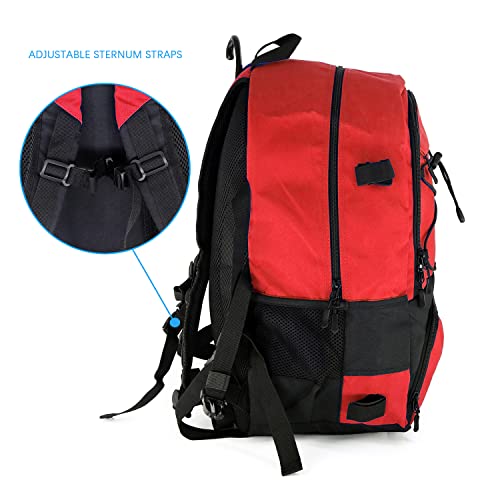 Wolt | Turf Lacrosse Backpack Bag- Lacrosse Bags For Boys- Extra Large Lacrosse Bag With Two Sticks Holder And Separate Cleats Compartment Field Hockey Bag (Red) #TOP3