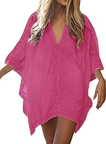 Copricostume da Bagno Donna Taglie Forti Vestito Manica Pipistrello con  Volant Abito Estivo Spiaggia Tunica Oversize Kimono Scollo a V Caftano  Elegante Kaftano Moda Camicia Blusa Top Bikini Cover Up : Amazon.it:  Abbigliamento