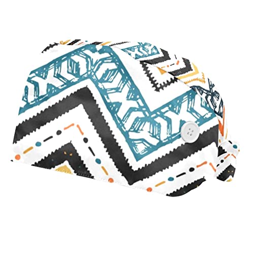 Couvre-chef unisexe aux motifs de rayures en zigzag avec finitions soignées pour professionnels