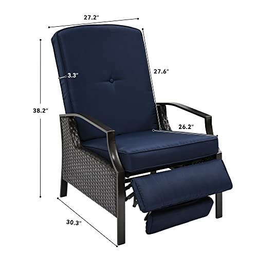 Yitahome MAYIHOFTIM Patio Outdoor Recliner Chairs Set Of 2 Adjustable Wicker Reclining Lounge Chairs, Dual-Use Rattan Lounge Chairs With Soft Thick Cushions, Extended Footrest, Flip Back thumb #1
