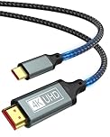 ziwodiv USB C to HDMI Cable 2M, 4K High-Speed USB Type-C to HDMI 2.0, Thunderbolt 4/3 to HDMI Cable for iPhone 17 16 15 Pro Max, MacBook Pro/Air, iPad Pro/Air, iMac, Surface, GalaxyS25