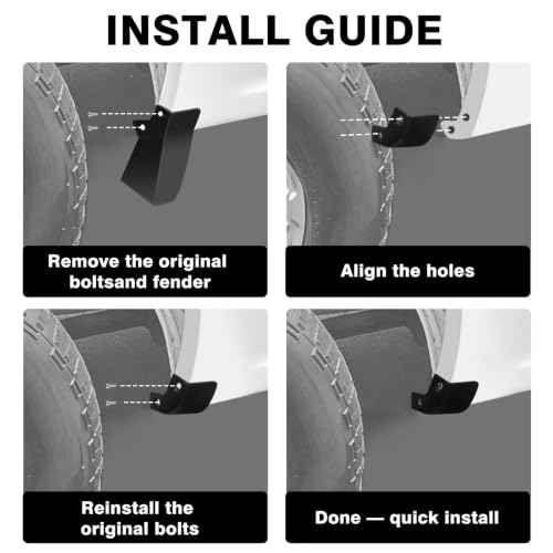 Image of Muslogy 2PCS Mud Flap Delete for 2021-2026 Ford F150 2WD /4WD | No Drill Mud Guards Mudflaps Delete All-Weather Fender Guard for Rock and Sediment Protection