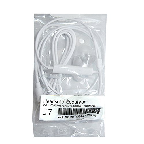 Samsung Oem 3.5Mm Tangle Free Stereo Headset With Microphone - Non-Retail Packaging - White #TOP6