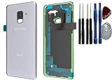 Original Samsung Akkudeckel Grau für Samsung A8 A530F (DUOS) 2018 (Akkufachdeckel, Batterieabdeckung, Rückseite, Back-Cover) mit Reparaturanleitung/Werkzeug