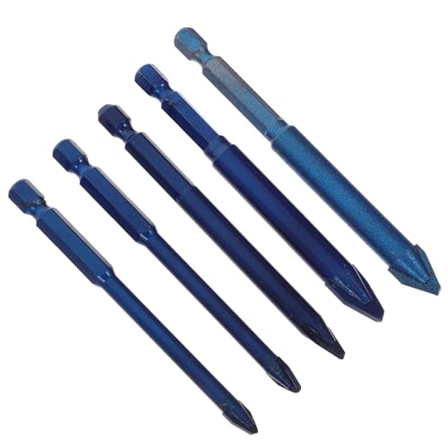 VILLCASE 5pcs Eccentric Drill Bits for Concrete Cement Masonry Tile Glass Metal Drill Bit Set