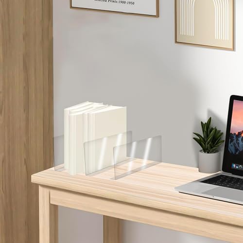 NINGYER 12 Stück Regaltrenner, Regaltrenner Bücher 20 x 12 cm Regaltrenner, Kleiderschrank Regalteiler für Schlafzimmer Küche Kleiderschrank (Transparent)