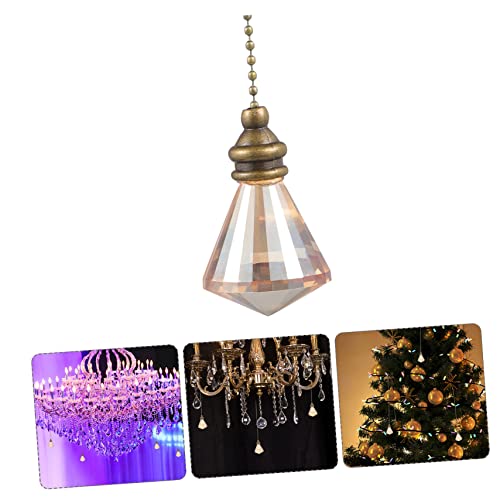 Image of Yardwe Garden Hanging Ornament Crystal Prism Pendant Ceiling Fan Light Decorations