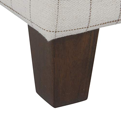 Image of Homepop Home Decor | K7342-F2236 | Classic Square Storage Ottoman with Lift Off Lid | Ottoman with Storage for Living Room & Bedroom, Natural Windowpane Large