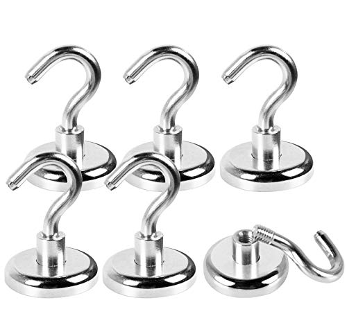 Powmag Stark Neodym Ösenmagnet Magnethaken, Durchmesser 32mm, Zugkraft 38kg Super Starker Neodymium Magnet Hake