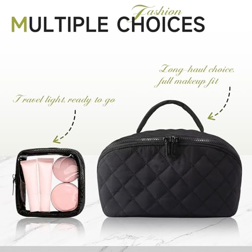 2026 New Travel Makeup Bag, Wide Open Lay-Flat Cosmetic Bags for Women, Waterproof Spacious 180° Open Make Up Organiser Bag for Toiletries & Brushes Large Capacity with Compartments (Black) by Skveyw - Used condition - Image 7