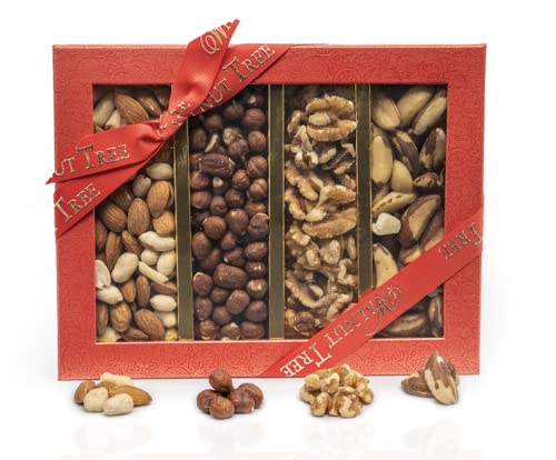 Walnut Tree Assorted Natural Nuts Gift Box Handpacked in the UK Rich in Vitamins & Minerals Suitable for Vegan Vegetarian Halal Kosher and Gluten Free Diets Luxury Gift Selection 300g