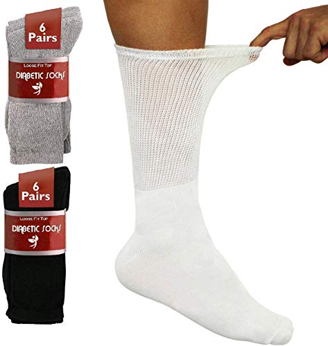 Diabetiker-Socken für Herren, Größe 10-13, 13-15, Neuropathie-Socken für Männer und Frauen, nicht bindend, Medipeds, extra breite und weiche Baumwollsocken, Diabetes, lose Top-Qualität Cover
