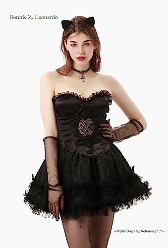 Bonnie Z. Leonardo CAT BLACK-F Cat Ears Headband Furry Padded Catwomen Headbands Cat Black-F thumb #7