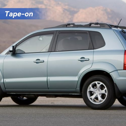 Image of Window Visors Rain Guards for 2005-2009 Hyundai Tucson, Out-Channel Window Vent Wind Deflectors Visors Shades for 05-09 Tucson