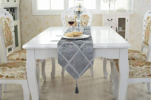 Bettery Home Classic Table Runner With Tassels For Wedding Christmas Party Decoration, 11" X 70", Gray #TOP2