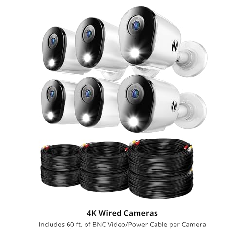 Night Owl 2-Way Audio 12 Channel DVR Video Home Security Camera System with (6) Wired 4K HD Indoor/Outdoor Deterrence Cameras and 2TB Hard Drive (Add up to 4 Wi-Fi Cameras) (6 Camera)