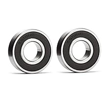 6001-2RS Ball Bearing 6001 Bearing Small Bearing 12mm ID 28mm OD 8mm Width ABEC3 High Speed Double Sealed Bearings for Electric Motor, Wheels, Bike, Mower, Spinners 2 Pack
