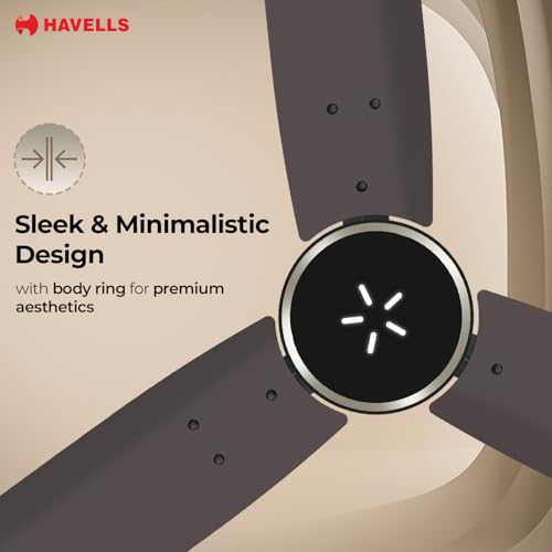 Image of Havells EPIC SIGNIA BLDC Ceiling Fan 1200mm, 5 star, LED Speed Indicator, 380 RPM, Up to 65% Savings,Reverse Rotation,4 Speed Modes,Low Wattage 30W,Low Noise,Air Flow:225 CMM, Cocoa Brown