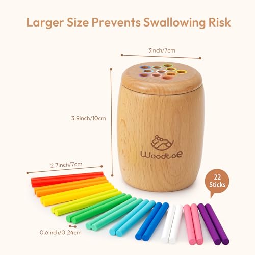 Image of Montessori Color Sorting Toy, 11‑Color Montessori Sticks for Toddlers 1-3