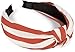 Produktbild styleBREAKER Damen Haarreif mit Streifen Muster und Knoten im Retro Style, Vintage Look, Haarband, Headband 04027016, Farbe:Rost-Weiß