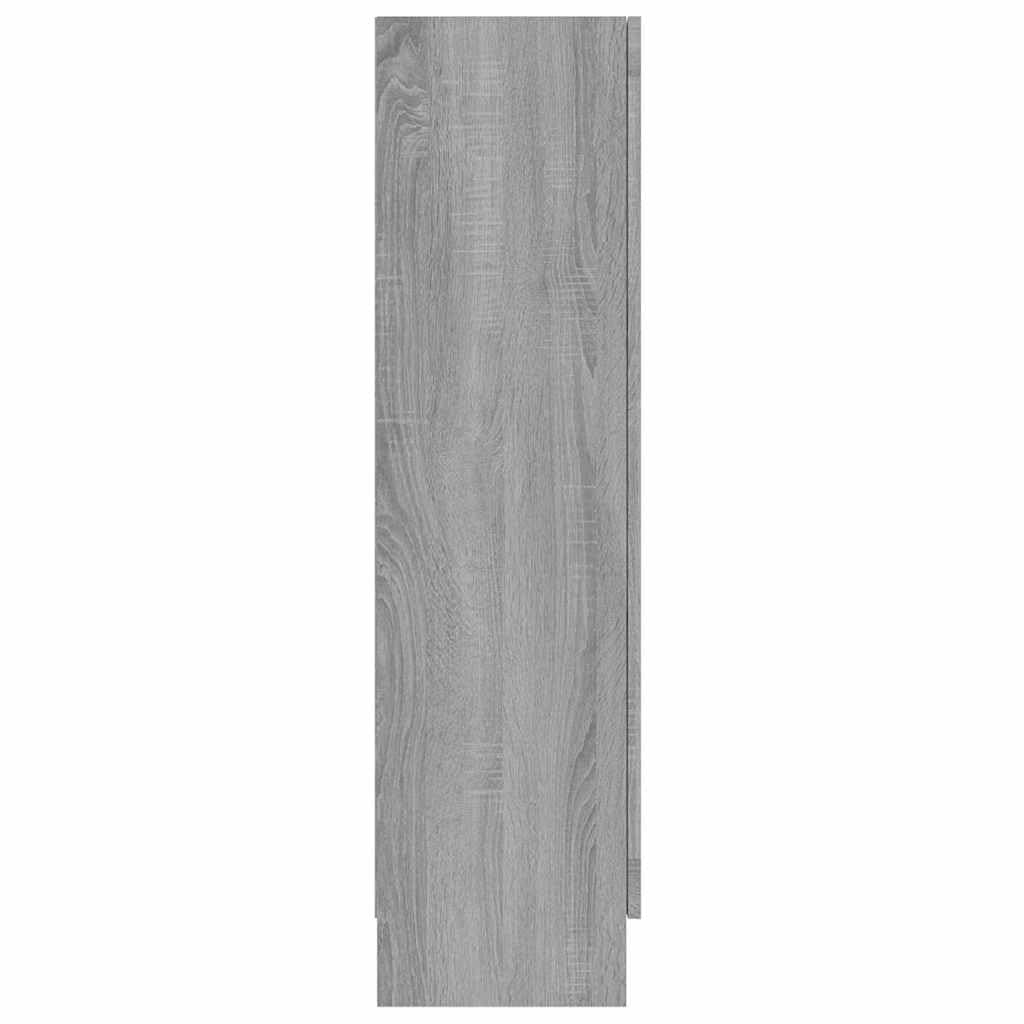 Szafa z witryny Sonoma szara, 82,5 x 30,5 x 115 cm, materiał drewnopochodny z 3 półkami i szklanymi drzwiami, do salonu, gabinetu, korytarza, pokoju dziecięcego, biblioteki, miejsca do