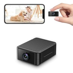 Liretope Mini Kamera, 4K HD WLAN Überwachungskamera Innen Für Live Übertragung Handy APP, WiFi Camera Nachtsichtkamera mit Bewegungsmelder/Lange Batterielaufzeit/Cloud-Spei...