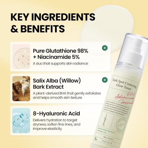AXIS-Y Tonique Éclat Correcteur De Taches Brunes Éclaircissant Et Hydratant Avec 5 % De Niacinamide, Glutathion Et Acide Hyaluronique 125 Ml Vert – vue 3