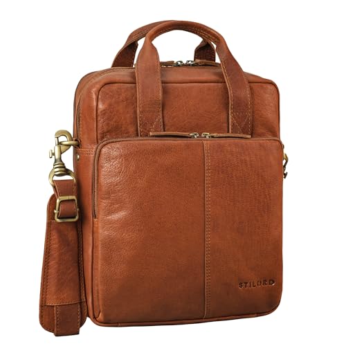 Sacoche homme bandoulière cuir marron STILORD pour MacBook 13.3