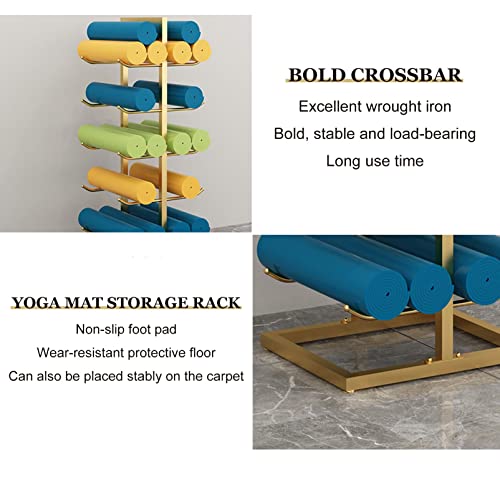 Support de tapis de yoga en mousse double face avec étagère métallique