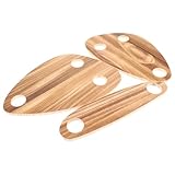 TOPPERFUN 3Pcs Wooden Wine Bottle Topper Serving Tray Set Removable Picnic Cheese Boards Lightweight Sturdy Charcuterie Platters for Parties Outdoor Garden Use Random Color