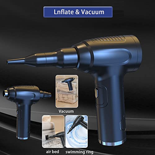 Compressed Air Duster&Vacuum Keyboard Cleaner 4-In-1, 2 Gear-Powerful 50,000Rmp Cordless Electric Air Duster Replaces Air Cans For Computer Keyboard, Desk, Car Seat Cleaning #TOP3