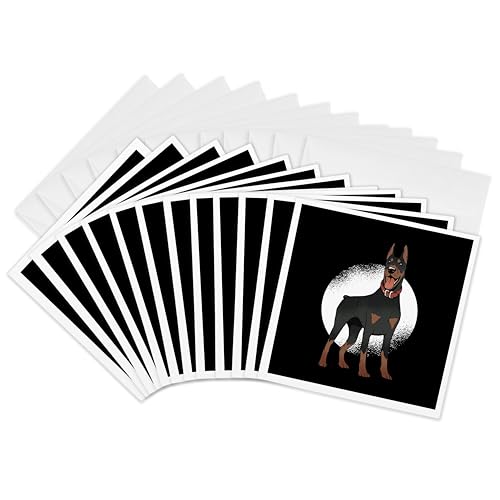 Cartes de vœux doberman anti-bavure | Lot 12 exemplaires carrés