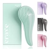 Crave Naturals Detangling Hair Brush Large Turquoise – Glide Thru Hair Detangler Brush for Women, Kids & Toddlers – Gentle Scalp Care, No-Pain Tangle-Free Hairbrush for All Hair Types