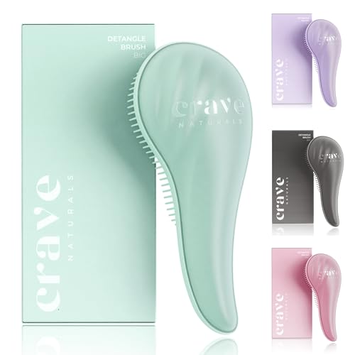 Crave Naturals Detangling Hair Brush Large Turquoise – Glide Thru...