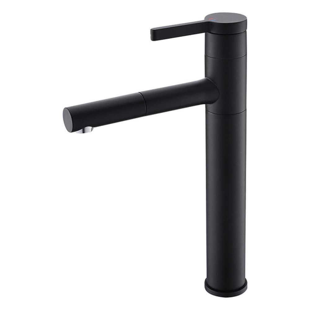 Robinet mitigeur noir grand bassin en laiton pour évier et lavabo salle de bain