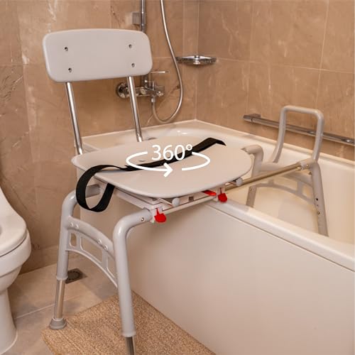 Eagle Health Supplies Sliding Shower Chair Tub Transfer Bench with Swivel Seat, FSA/HSA Eligible, Height Adjustable Shower Benches for Inside Shower, Ergo Shower Seat for Elderly and Disabled, 78668 by Eagle Health Supplies - Image 5