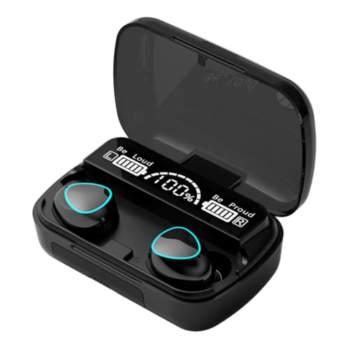 SHINEOFI Wireless Wireless Technology Earbuds M10 Tws Noise Reduction Sport Headphones with Touch Control Waterproof USB Charging for Running and Gaming – Mini Black In-ear Earphones